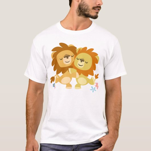 Twee Cute Cartoon Lions Tango Children T-Shirt (Voorkant)