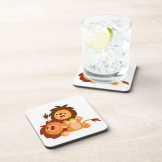 Twee Cute Cartoon Lons Onderzetters Set