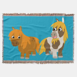 Twee Cute Cartoon Ponies Deken