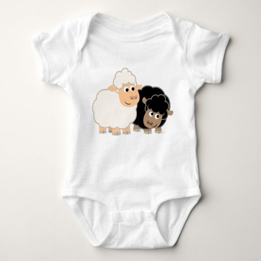 Twee Cute Cartoon Sheep Baby Creeper Romper (Voorkant)