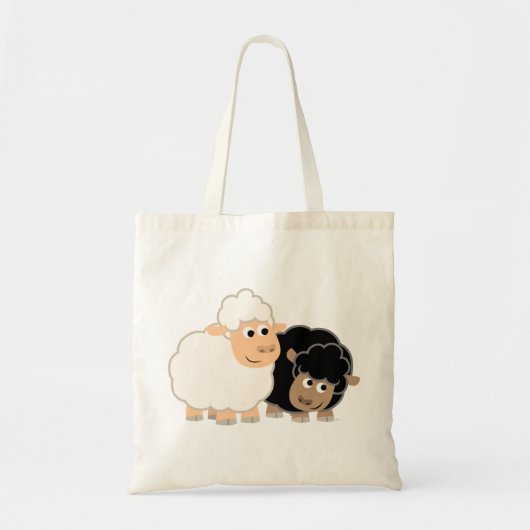 Twee Cute Cartoon Sheep Bag Tote Bag (Voorkant)