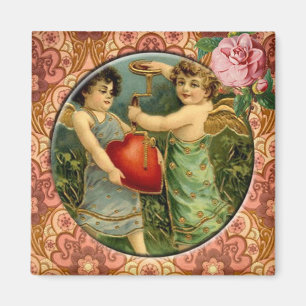 Twee Cute Cupids  Victoriaans Douane Magnet