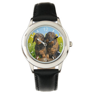 Twee Cute Dachshunds Dogs Dackel Friends dial-bord Horloge