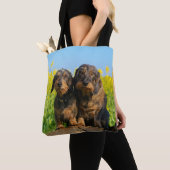 Twee Cute Dachshunds Dogs Dackel Friends Pet Foto Tote Bag (Dichtbij)