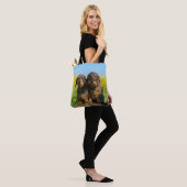 Twee Cute Dachshunds Dogs Dackel Friends Pet Foto Tote Bag (Op model)