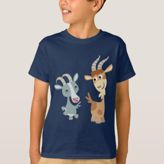 Twee Cute Happy Cartoon geiten kinderen T-shirt