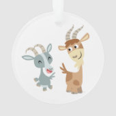 Twee Cute Happy Cartoon Goats Acrylornament Orname Ornament (achterkant)