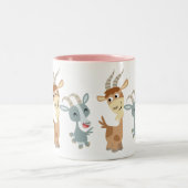 Twee Cute Happy Cartoon Goats Mok (Center)