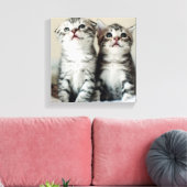 Twee Cute Kittens Canvas Afdruk (Insitu (Woonkamer))