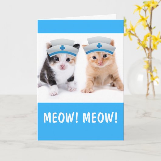 Twee cute Kittens gaan goed Kaart (Gele Bloem)