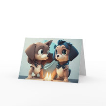 Twee Cute kleine puppies die een verjaardag vieren