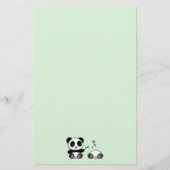 Twee Cute Little Pandas op Green Briefpapier (Voorkant)