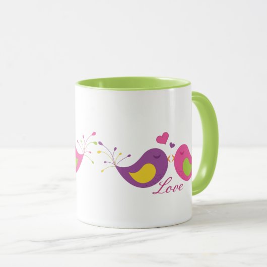 Twee Cute Lovevogels Mok (Voorkant rechts)
