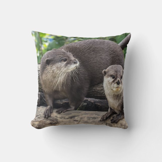 Twee Cute Otters | Otter Kussen (Voorkant)
