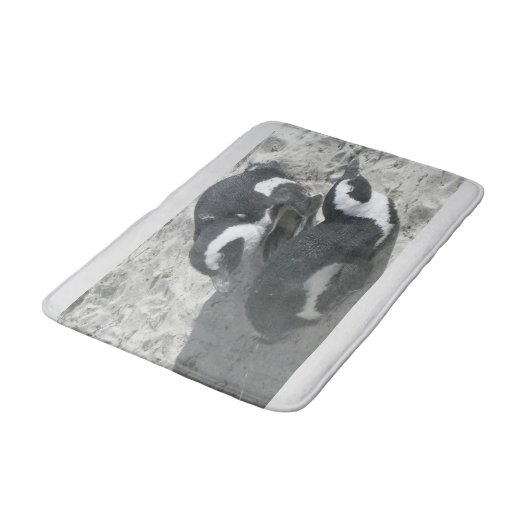 Twee Cute Penguins Bathmat Badmat (Gekanteld)