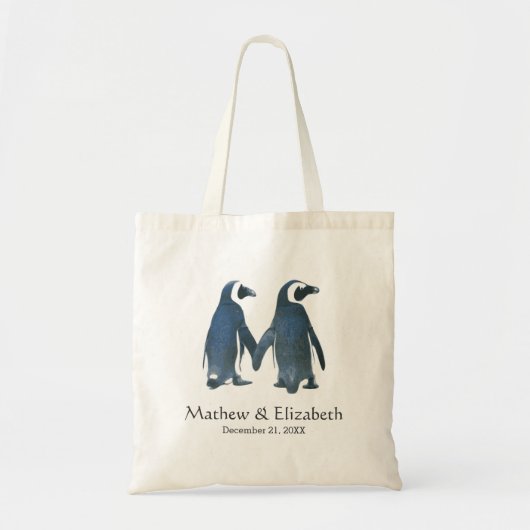Twee Cute Penguins | Romantisch huwelijk Tote Bag (Voorkant)