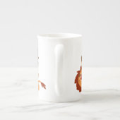 Twee Cute Playful Cartoon Lions Bone China Mok (Achterkant)