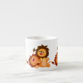 Twee Cute Playful Cartoon Lions Espresso Mok (Voorkant)