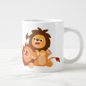 Twee Cute Playful Cartoon Lions Jumbo Mok (Rechts)