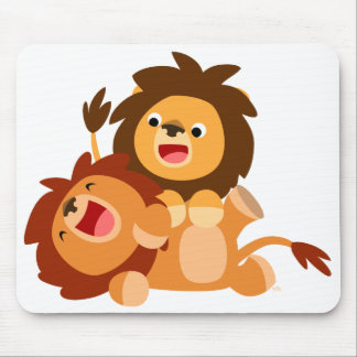 Twee Cute Playful Cartoon Lions Mousepad Muismat