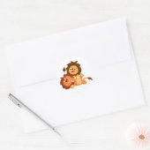 Twee Cute Playful Cartoon Lions Sticker (Envelop)