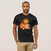 Twee Cute Playful Cartoon Lions T-Shirt (Voorkant volledig)