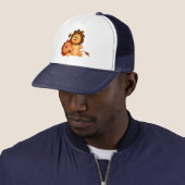 Twee Cute Playful Cartoon Lions Trucker Pet (In situ)