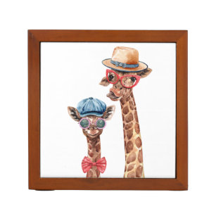 Twee Cute Retro-Giraffes Pennenhouder
