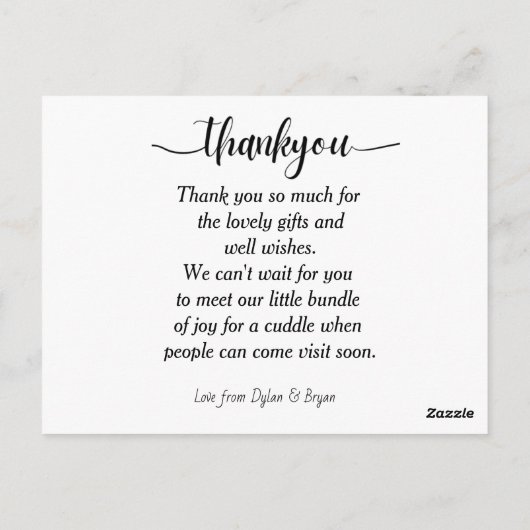 Twee Cute Twins foto Geboortedatum bekendmaking Briefkaart (Achterkant)