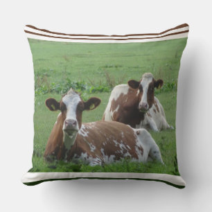 Twee Cute White-Brown Koeien Pillow Kussen
