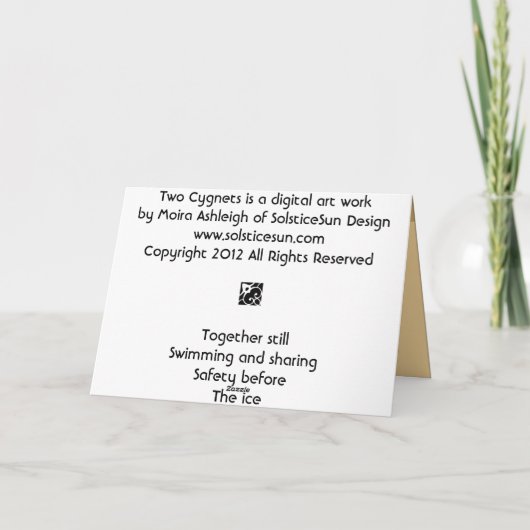 Twee Cygnets Late herfst Kaart (Achterkant)