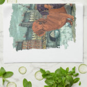 Twee Dachshunds in de stad Theedoek (Gevouwen)