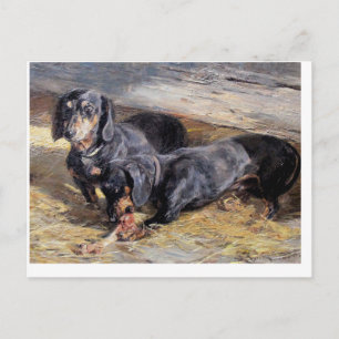 Twee Dachshunds met Bone Hermine Biedermann Briefkaart