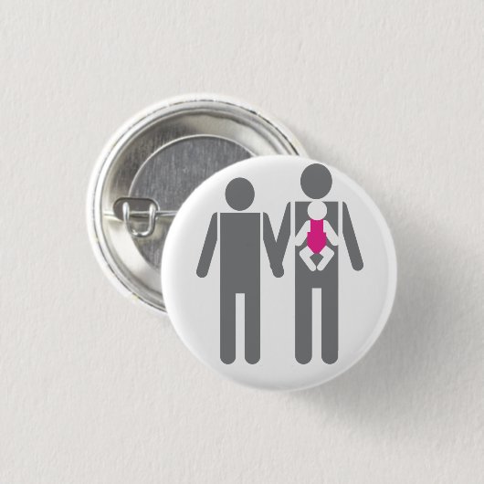 Twee Dads en een Dochter Ronde Button 3,2 Cm (Voorkant /achterkant)