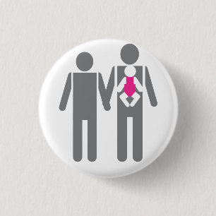 Twee Dads en een Dochter Ronde Button 3,2 Cm