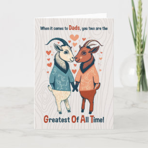 Twee Dads GOAT Humor Funny Vaderdag Feestdagen Kaart