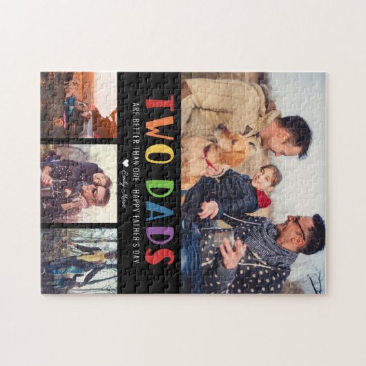 Twee Dads zijn beter dan één | Foto Vaderdag Legpuzzel (Horizontaal)
