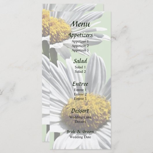 Twee dagen in het Sunshine Wedding Menu (Voorkant / Achterkant)