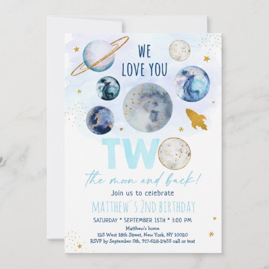 Twee dagen 's ochtends blauw goud kaart (Voorkant)