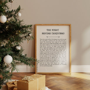 Twee dagen voor de kerstprint poster
