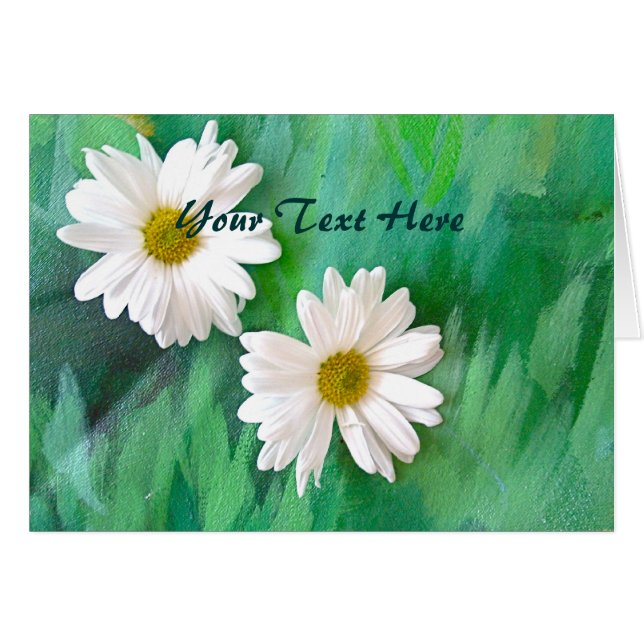 Twee Daisies Greeting Note Card (Voorkant Horizontaal)