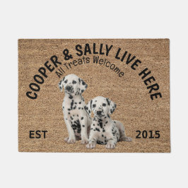 Twee Dalmatiërs gepersonaliseerde Hondenliefhebber Deurmat