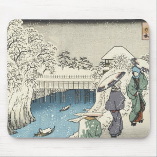Twee dames converseren, Hiroshige, 1853 Mousepad Muismat