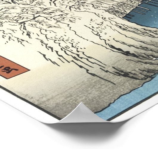 Twee dames converseren, Hiroshige, 1853 Poster (Hoek)