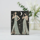 Twee dames dansen in het maanlicht briefkaart (Staand voorkant)