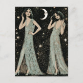 Twee dames dansen in het maanlicht briefkaart (Voorkant)