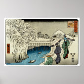 Twee dames die in de sneeuw samenkomen poster (Voorkant)