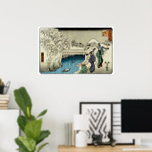 Twee dames die in de sneeuw samenkomen poster (Thuiskantoor)