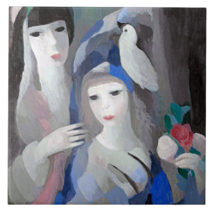 Twee dames en duif, Marie Laurencin Tegeltje