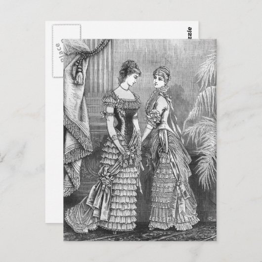 "Twee dames in de avondpers" Briefkaart (Voorkant / Achterkant)